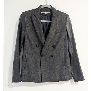 Veronica Beard Mixed Media Double Breasted Blazer